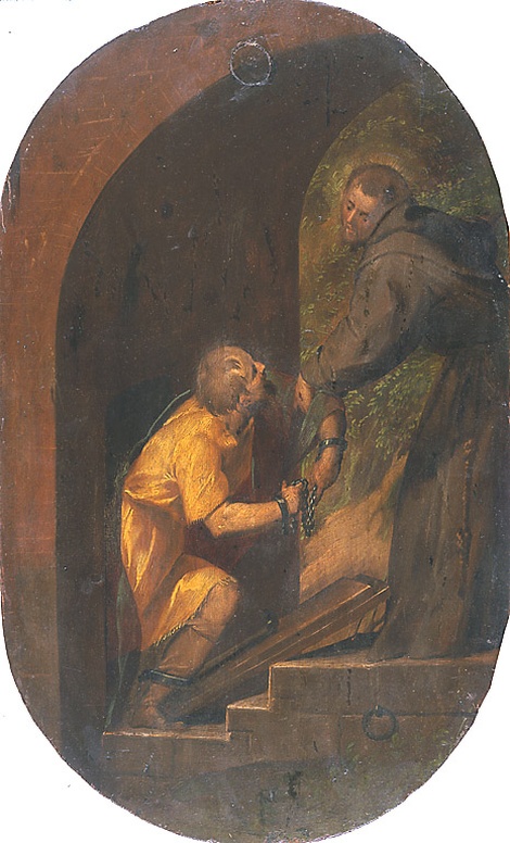 San Francesco libera il prigioniero, San Francesco d'Assisi libera un prigioniero (dipinto, opera isolata) di Crespi Giovan Battista detto Cerano (sec. XVII)