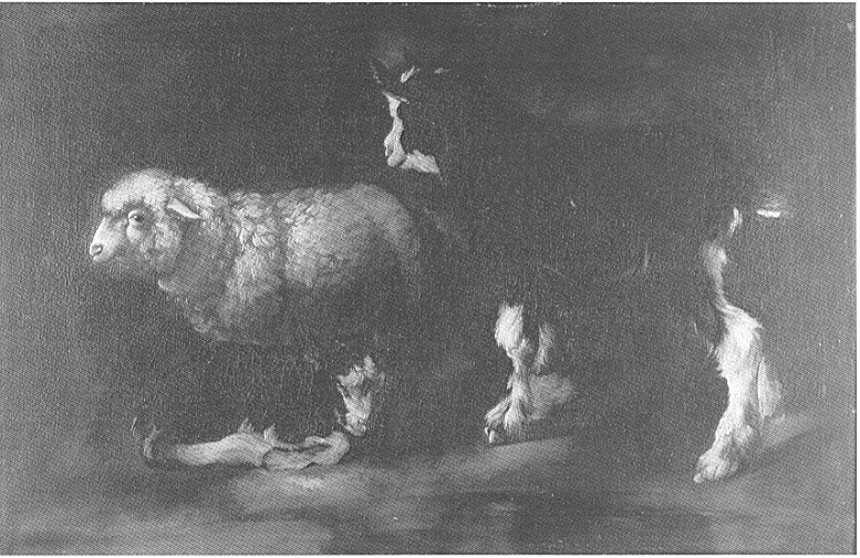 Due capretti e un agnello, due capretti e un agnello (dipinto) di Londonio Francesco (sec. XVIII)