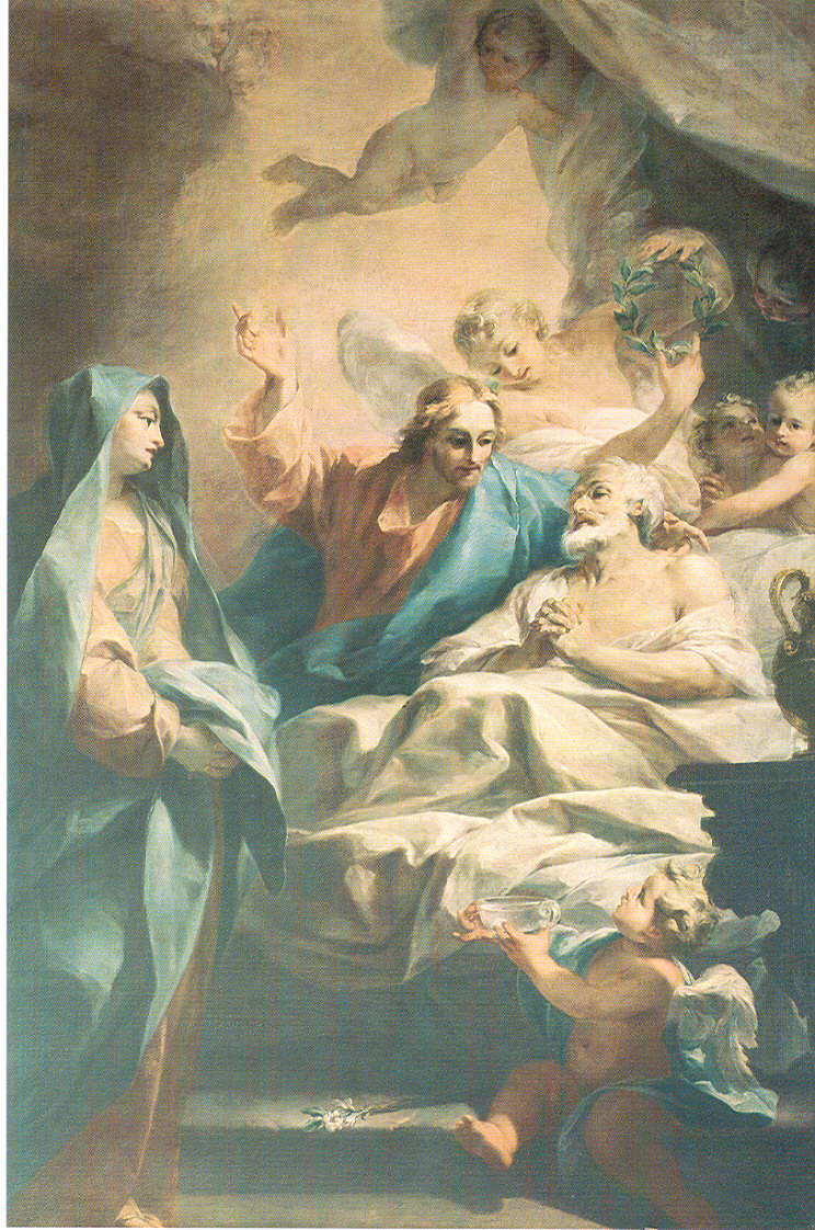 La morte di San Giuseppe, morte di San Giuseppe (dipinto, opera isolata) di Magatti Pietro Antonio (sec. XVIII)