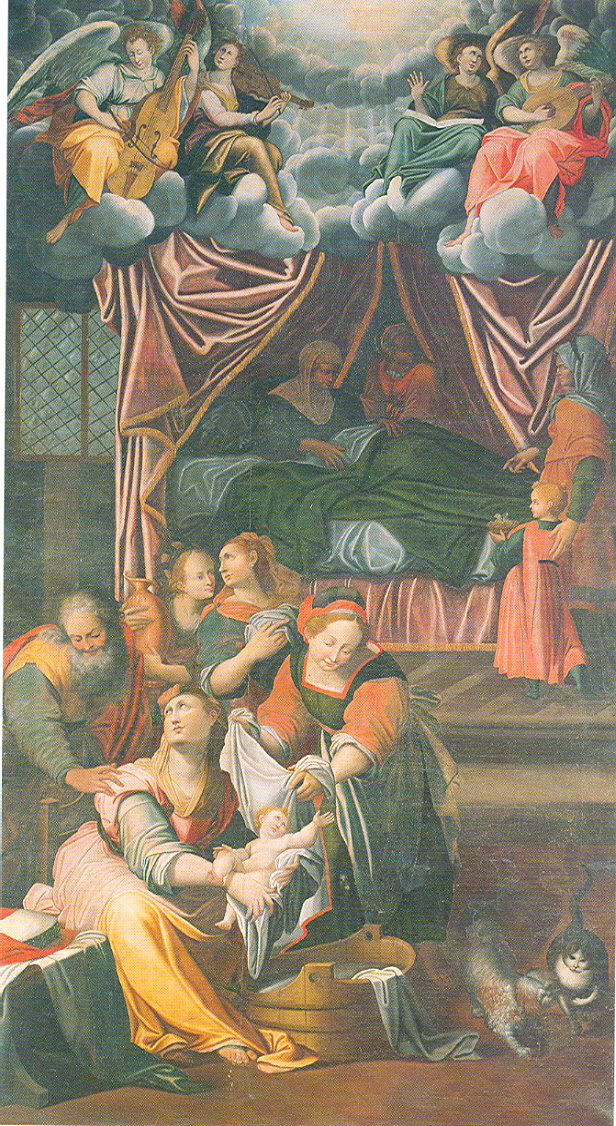 La Nascita della Vergine, nascita della Vergine (dipinto, opera isolata) di Procaccini Camillo (bottega) (sec. XVII)