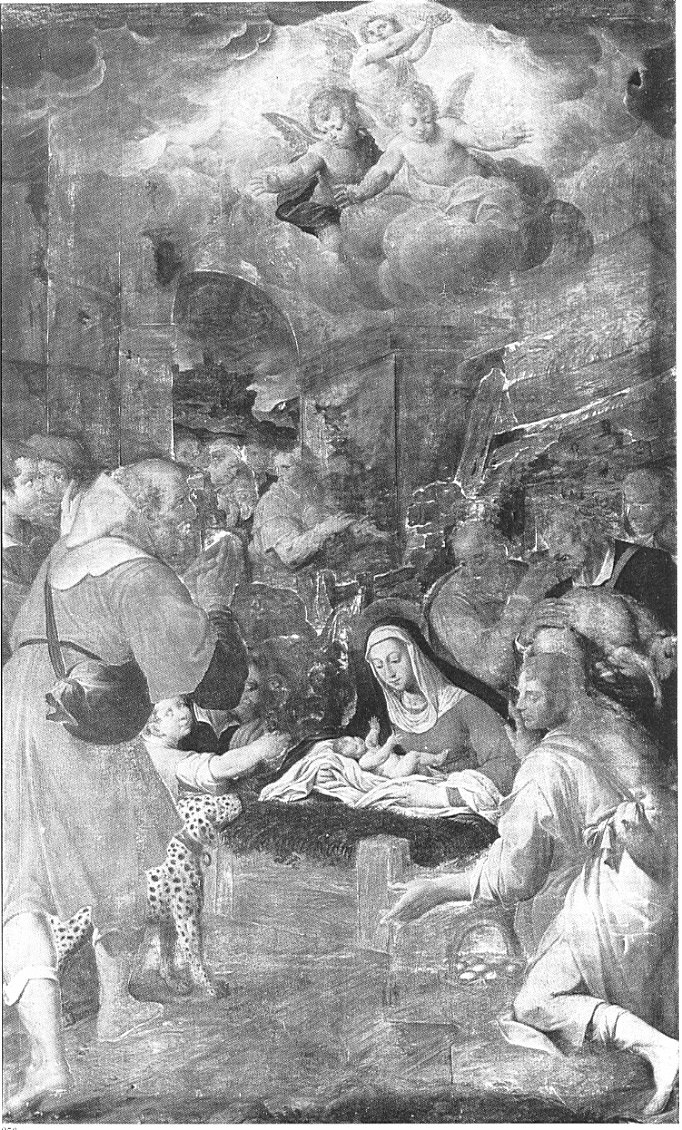 L'adorazione dei Pastori, adorazione dei pastori (dipinto, opera isolata) di Procaccini Camillo (scuola) (sec. XVII)