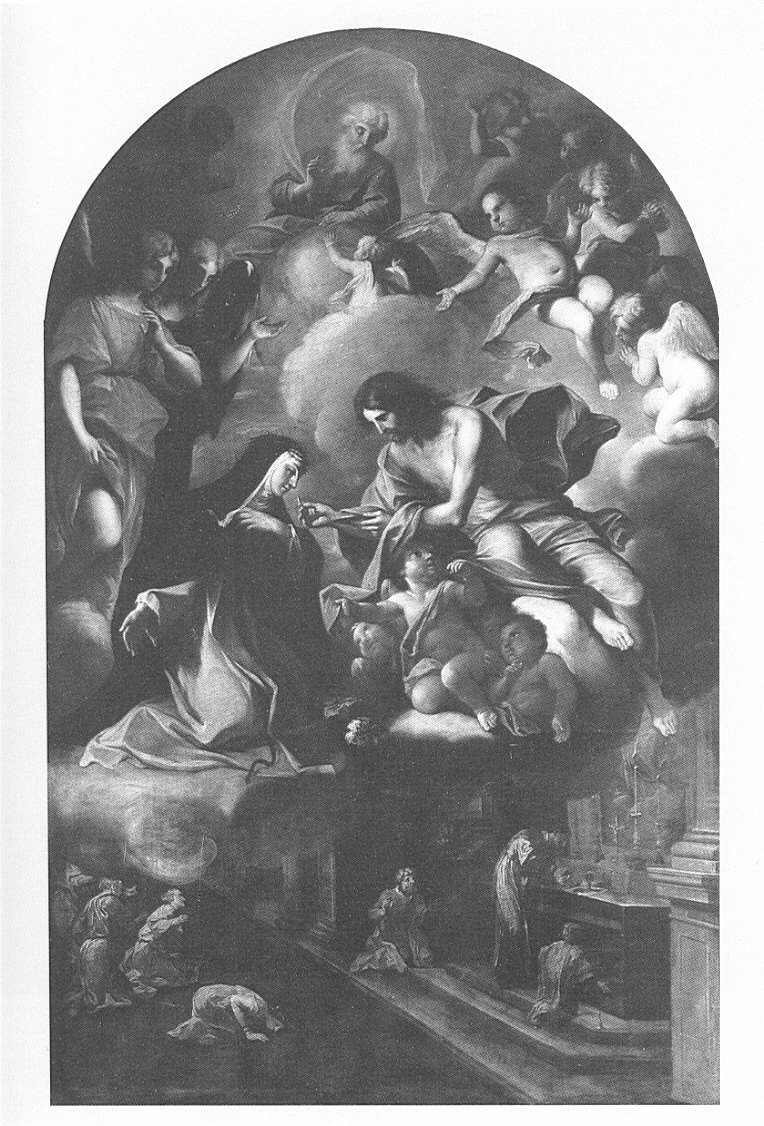 La Visione mistica di Santa Caterina da Siena, visione mistica di Santa Caterina da Siena (dipinto, opera isolata) di Scaramuccia Luigi Pellegrino (sec. XVII)