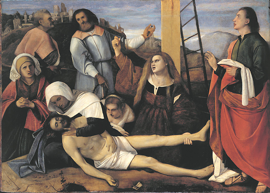 Compianto sul Cristo morto, compianto sul Cristo morto (dipinto, opera isolata) di Basaiti Marco (sec. XVI)