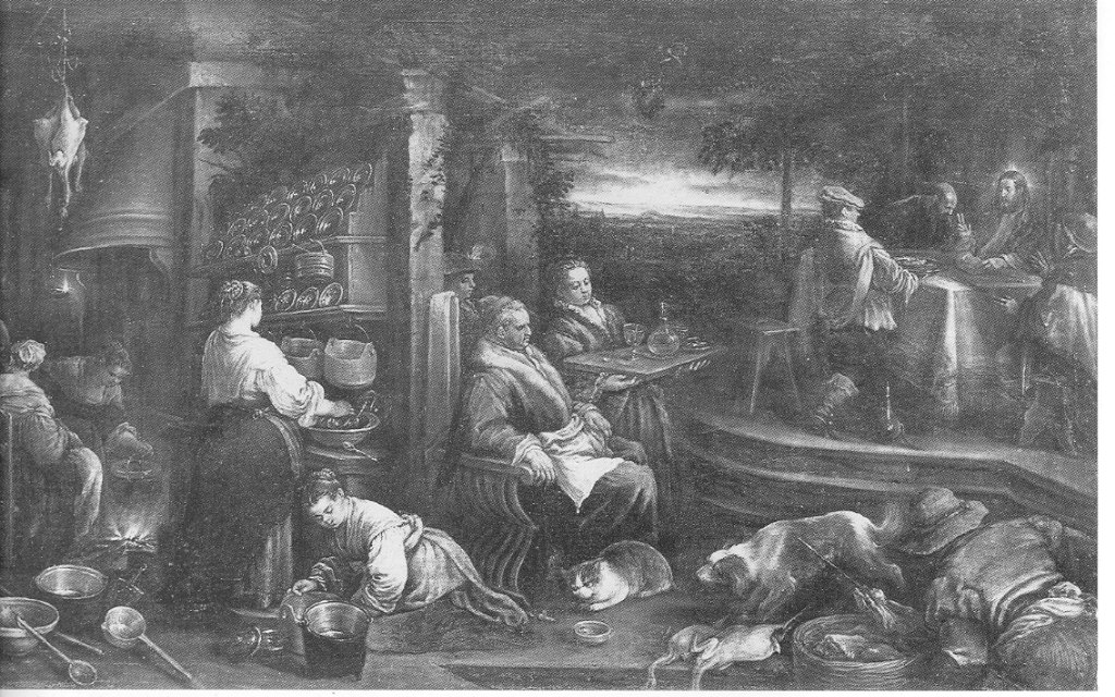 Cena in Emmaus, cena in Emmaus (dipinto, opera isolata) di Dal Ponte Francesco detto Francesco Bassano il Giovane (bottega) (sec. XVI)