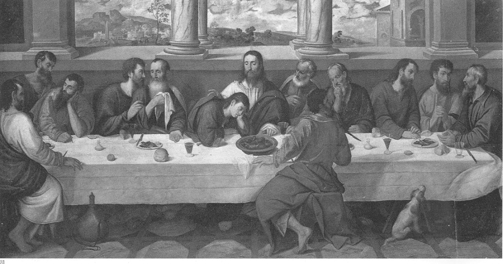 Il Cenacolo, ultima cena (dipinto, opera isolata) di De Pitati Bonifacio detto Bonifacio Veronese (sec. XVI)