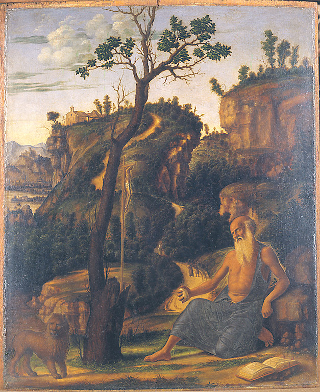 San Girolamo, San Girolamo penitente nel deserto (dipinto, opera isolata) di Cima Giovanni Battista detto Cima da Conegliano (sec. XV)