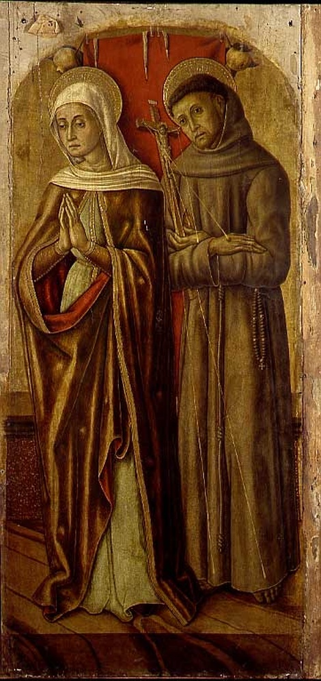 I Santi Anna e Francesco d'Assisi, Sant' Anna e San Francesco d'Assisi (scomparto di trittico, frammento) di Crivelli Vittore (fine sec. XV)