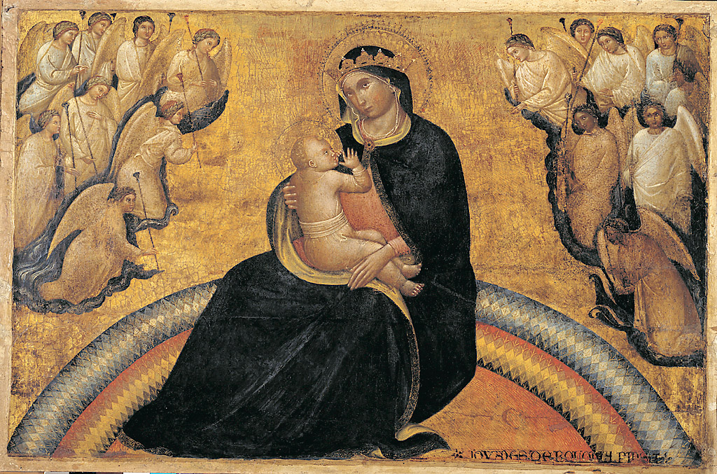 Madonna con Bambino e angeli (dipinto, opera isolata) di Giovanni da Bologna (sec. XIV)
