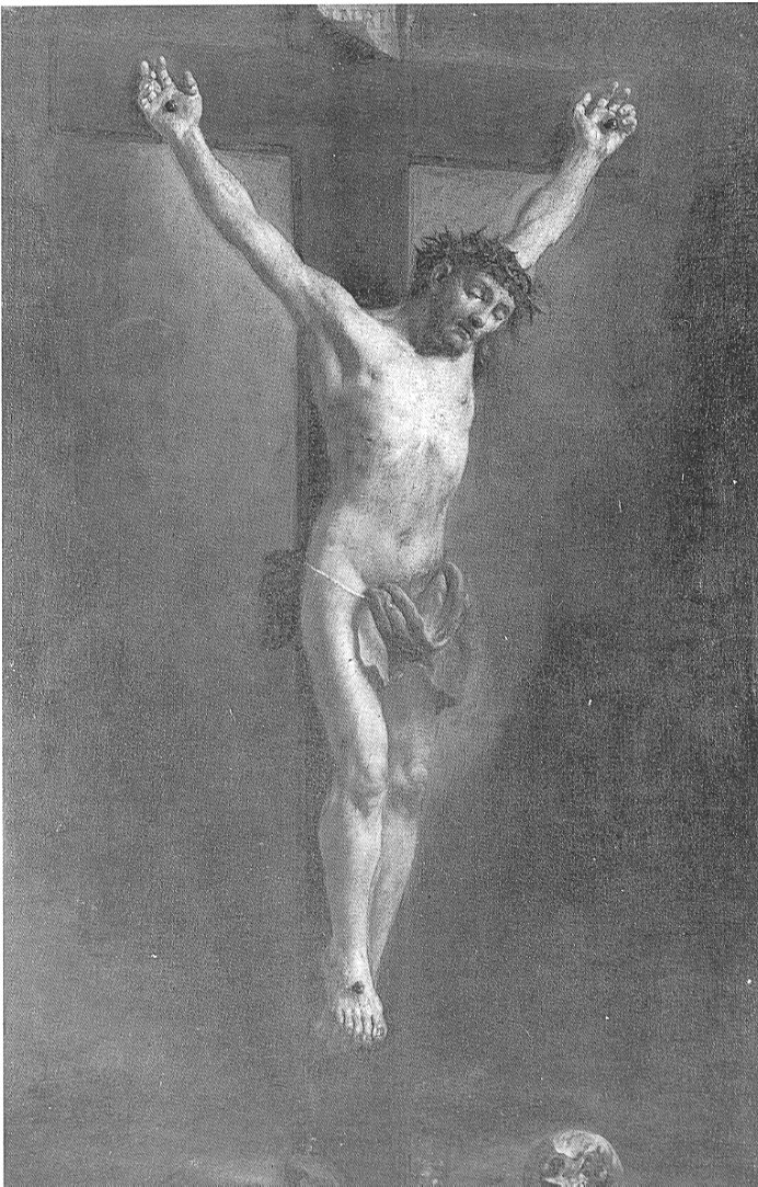 Cristo crocefisso, Cristo crocifisso (dipinto, opera isolata) di Marinetti Antonio detto Chiozzotto (sec. XVIII)
