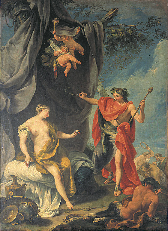 Bacco e Arianna, Bacco e Arianna (dipinto, opera isolata) di Pittoni Giovanni Battista (sec. XVIII)