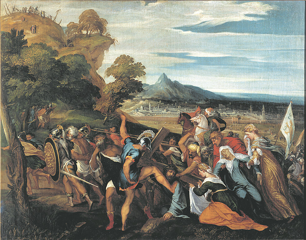 Andata al calvario, salita di Cristo al monte Calvario (dipinto, opera isolata) di Sustris Lambert (sec. XVI)