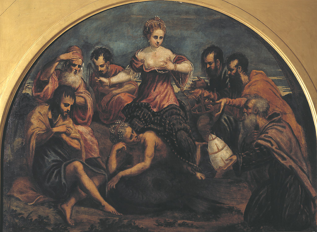 La Disciplina che tiene a freno i costumi (?) già Allegoria della Fortuna, Allegoria della Disciplina (dipinto, opera isolata) di Robusti Jacopo detto Tintoretto (sec. XVI)