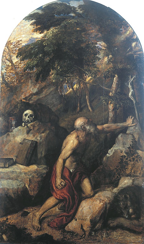 San Girolamo penitente, San Girolamo pentitente nel deserto (dipinto, opera isolata) di Vecellio Tiziano (sec. XVI)
