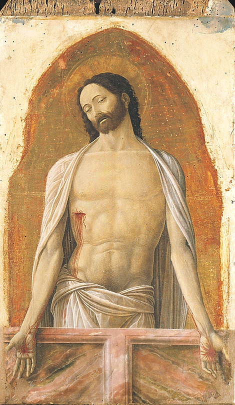 Cristo in pietà, Cristo in pietà (scomparto di polittico, elemento d'insieme) di Mantegna Andrea (sec. XV)