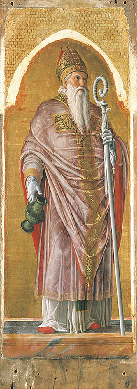 San Prosdocimo, San Prosdocimo (scomparto di polittico, frammento) di Mantegna Andrea (sec. XV)