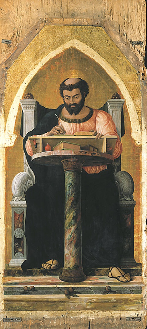 San Luca, San Luca (scomparto di polittico, frammento) di Mantegna Andrea (sec. XV)