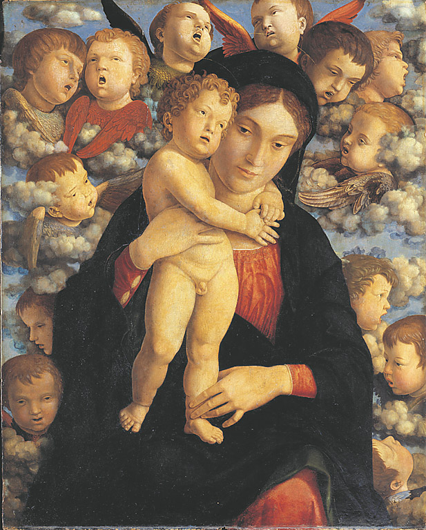 Madonna col Bambino e un coro di cherubini, Madonna con Bambino e angeli (dipinto, opera isolata) di Mantegna Andrea (sec. XV)