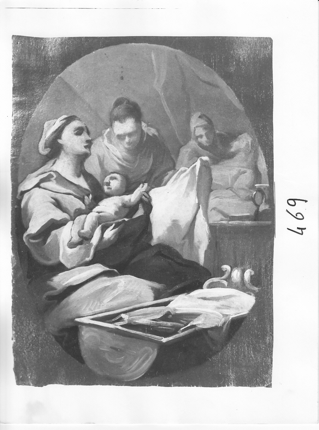 nascita di Maria Vergine (dipinto, opera isolata) di Ligari Pietro (attribuito) (sec. XVIII)