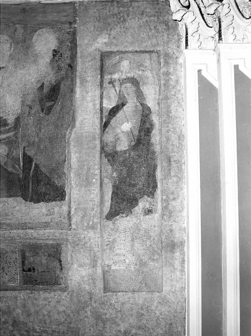 San Luigi dei Francesi (dipinto murale staccato) - ambito bergamasco (primo quarto sec. XVI)