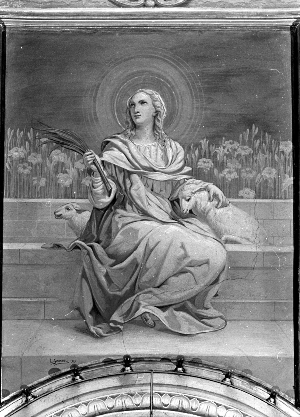 Sant'Agnese (dipinto murale, opera isolata) di Gambini Luigi (sec. XX)