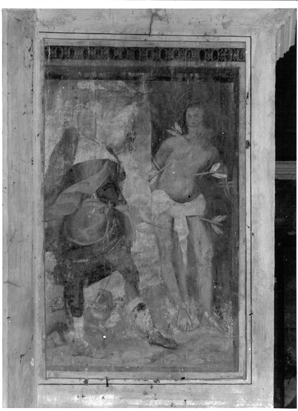 San Rocco; San Sebastiano (dipinto murale, ciclo) di Macolino Giovan Battista (prima metà sec. XVII)