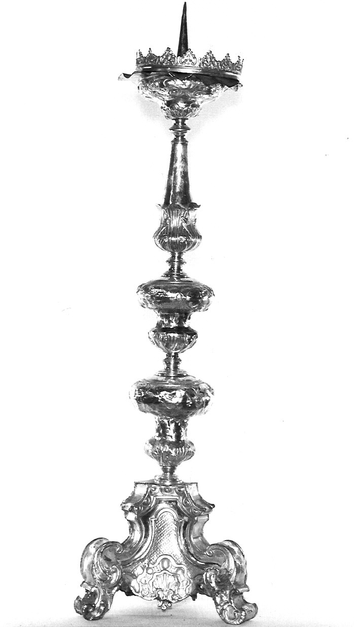 candeliere d'altare, serie - bottega lombarda (sec. XVIII)