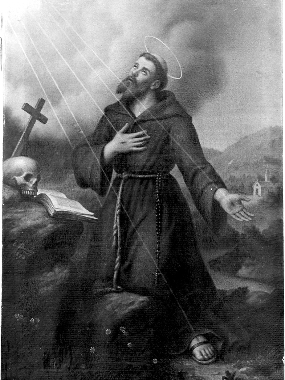 San Francesco d'Assisi riceve le stimmate (dipinto, opera isolata) - ambito lombardo (sec. XIX)