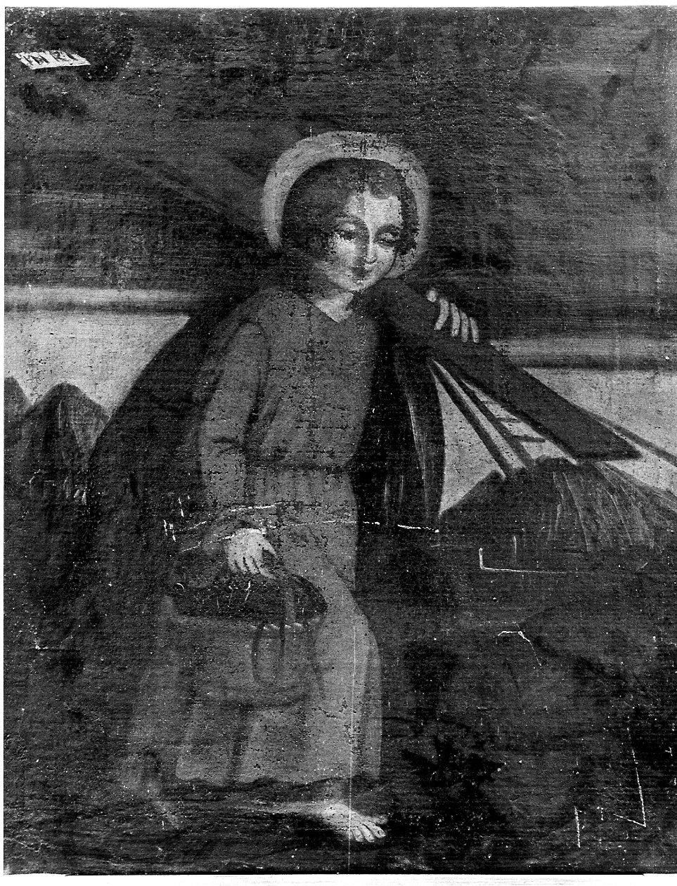 Gesù Bambino che porta la croce (dipinto, opera isolata) - ambito lombardo (sec. XVII)