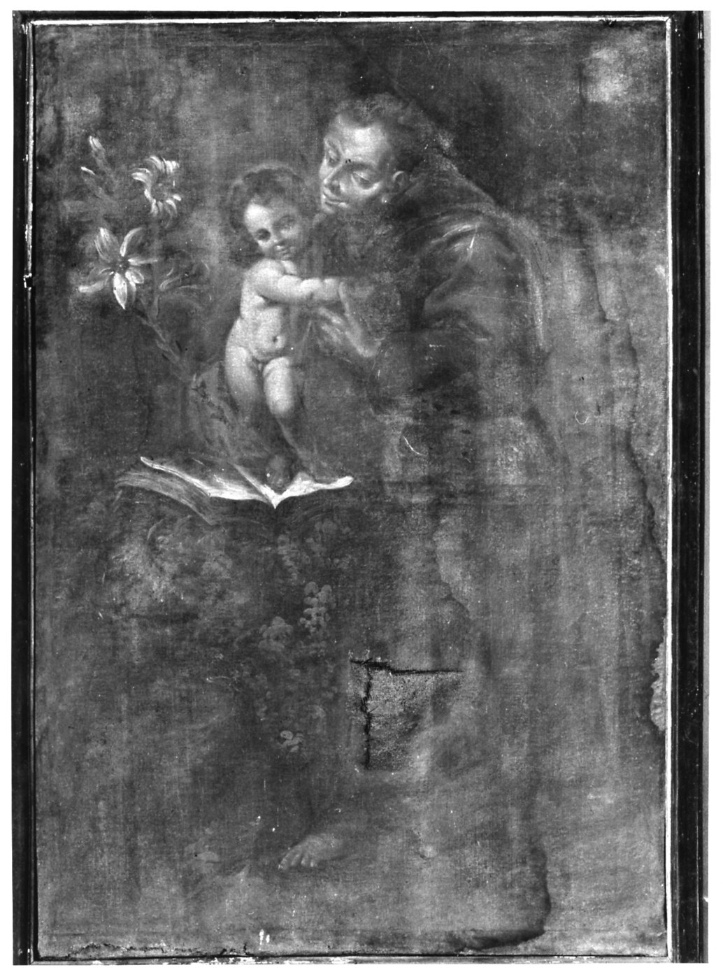 Sant'Antonio da Padova con il bambino (dipinto, opera isolata) - ambito lombardo (sec. XIX)