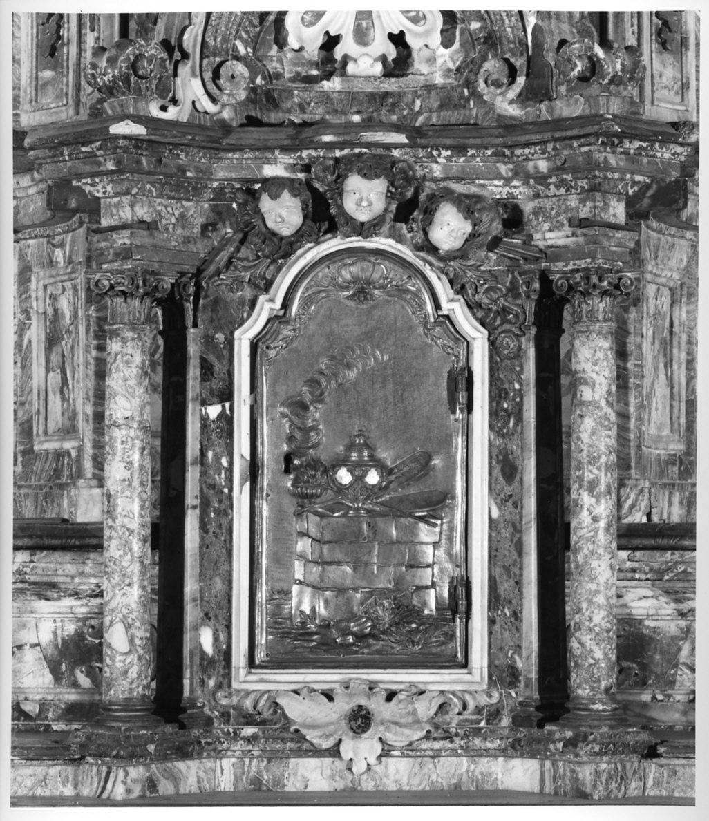 tabernacolo, elemento d'insieme - bottega lombarda (fine/inizio secc. XVII/ XVIII)