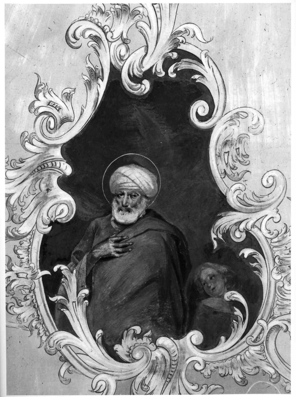 San Matteo e l'angelo (dipinto murale, elemento d'insieme) - ambito italiano (sec. XIX)