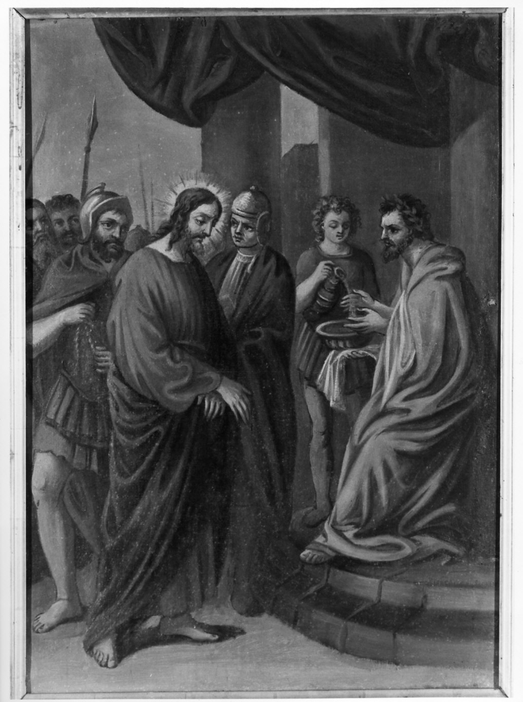 Cristo davanti a Pilato (dipinto, opera isolata) - ambito italiano (sec. XIX)