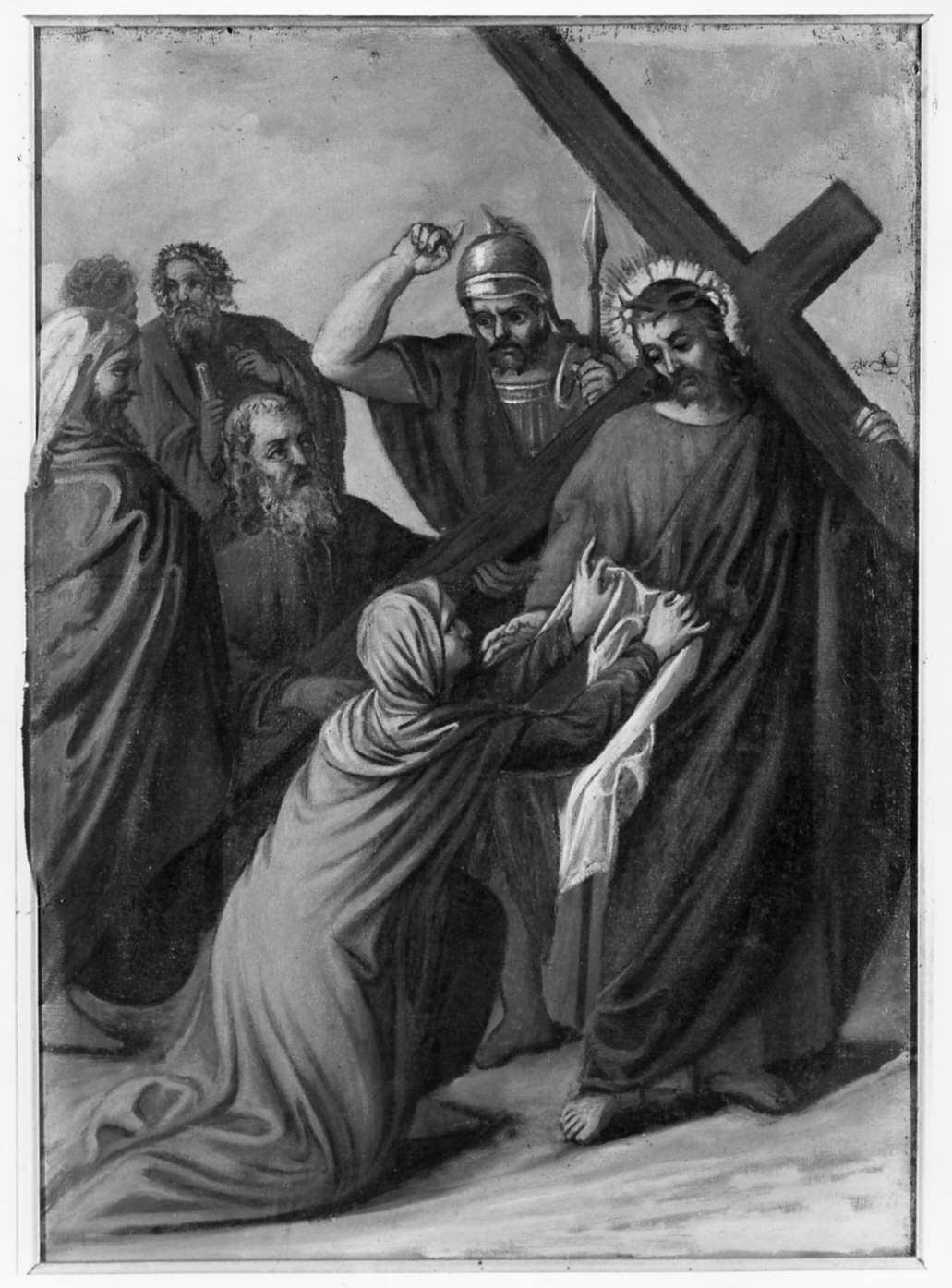 Cristo incontra la Veronica (dipinto, opera isolata) - ambito italiano (sec. XIX)