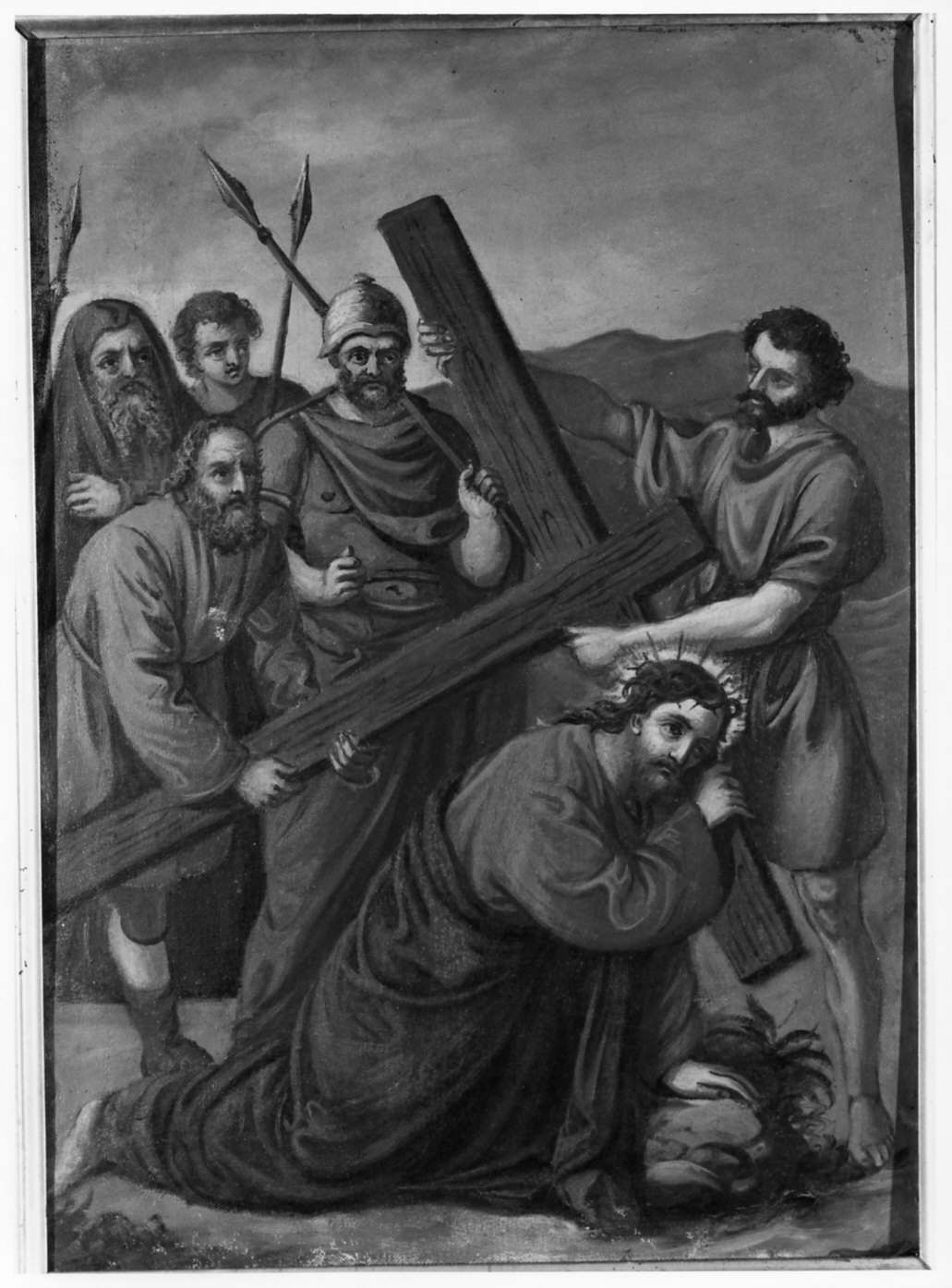 Cristo che cade portando la croce (dipinto, opera isolata) - ambito italiano (sec. XIX)