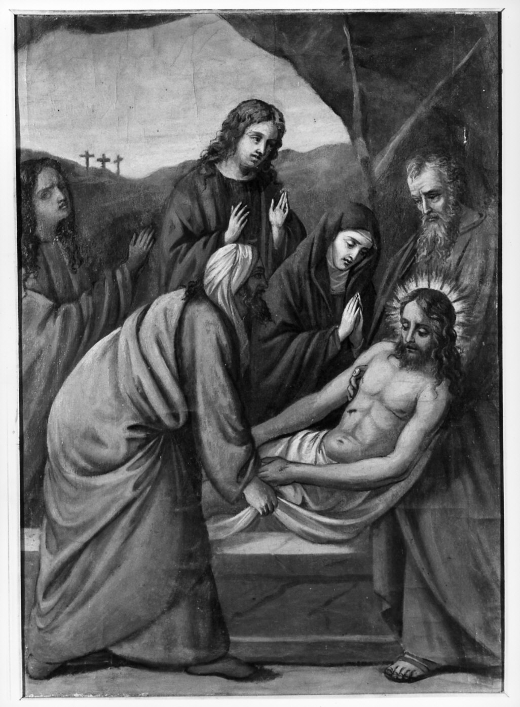 deposizione di Cristo nel sepolcro (dipinto, opera isolata) - ambito italiano (sec. XIX)