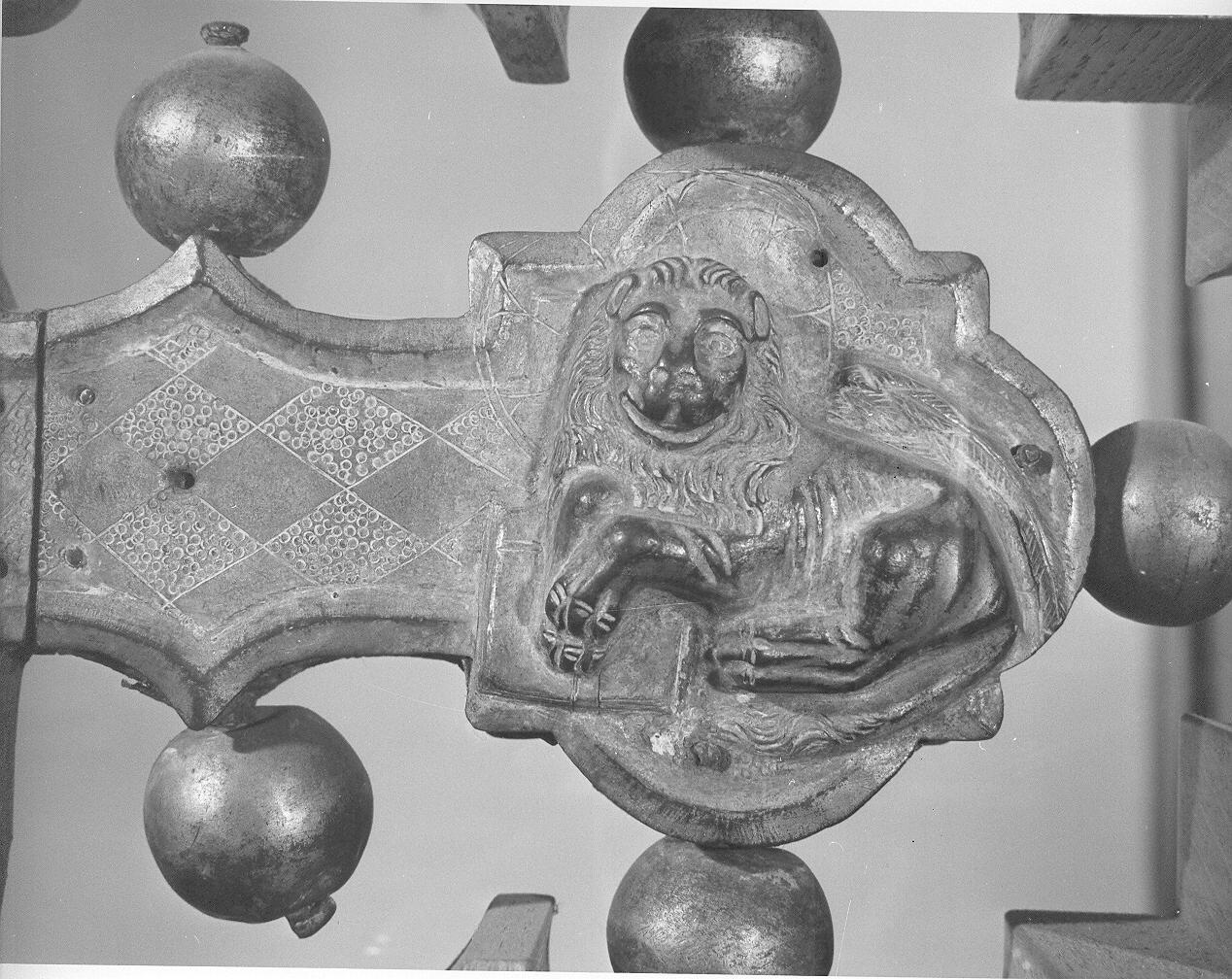 simbolo di San Marco: leone (terminale di croce, elemento d'insieme) - bottega italiana (sec. XV)