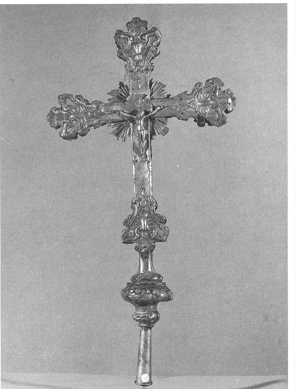 croce astile, opera isolata - bottega lombarda (sec. XVIII)