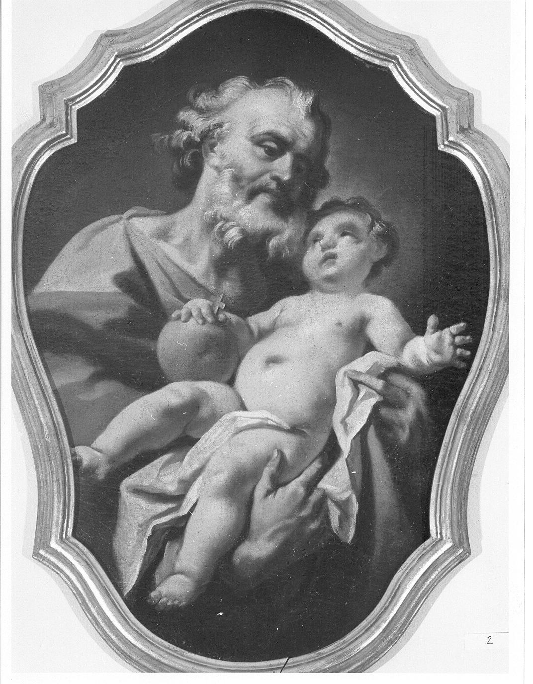 San Giuseppe con Bambino (dipinto, opera isolata) di Carloni Carlo Innocenzo (attribuito) (sec. XVIII)