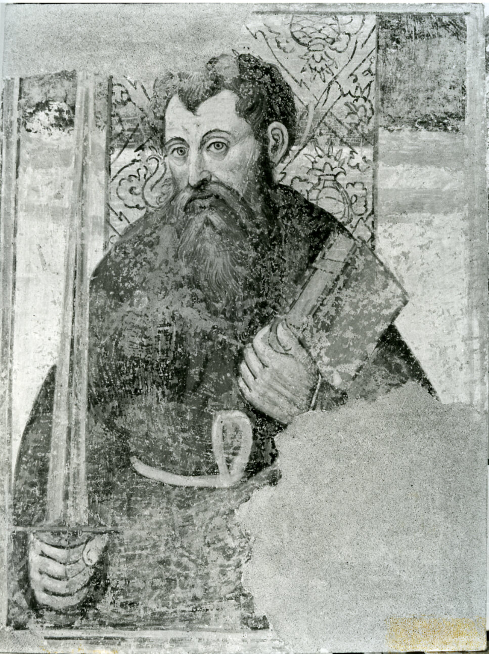 San Paolo (dipinto murale, frammento) - ambito lombardo (sec. XVI)