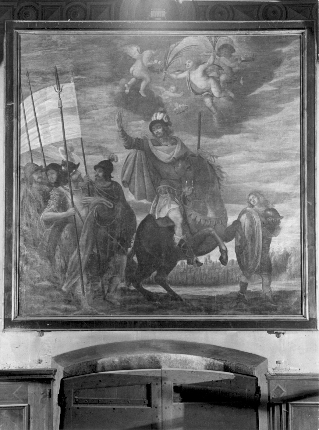 San Maurizio e i pagani (dipinto, opera isolata) di Romegialli Giovanni Pietro (attribuito) (sec. XVIII)