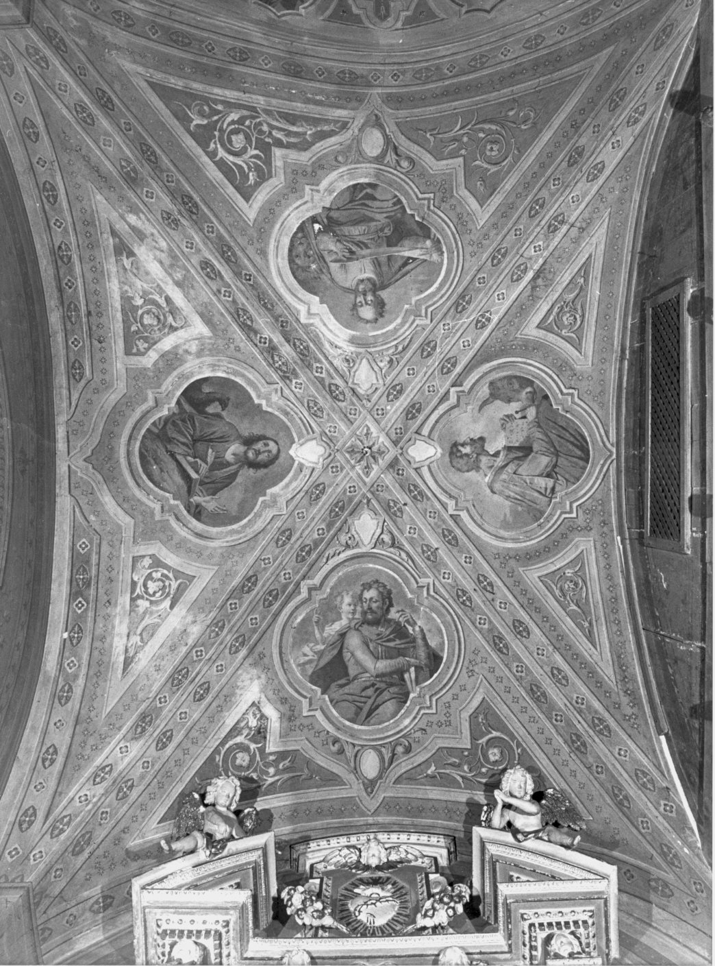 quattro evangelisti (dipinto murale, elemento d'insieme) di Gavazzeni Giovanni (attribuito) (fine/inizio secc. XIX/ XX)