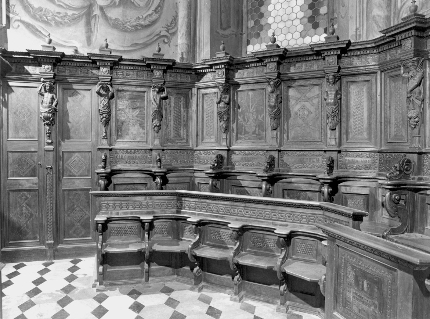 stalli del coro di Brasca Pietro (attribuito), Ramus Pietro (attribuito) (sec. XVI, sec. XVII, sec. XVIII)