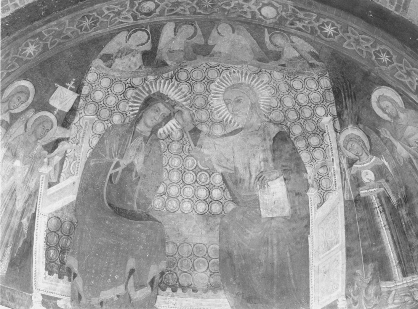 incoronazione di Maria Vergine (dipinto murale, complesso decorativo) - ambito lombardo (prima metà sec. XIV)