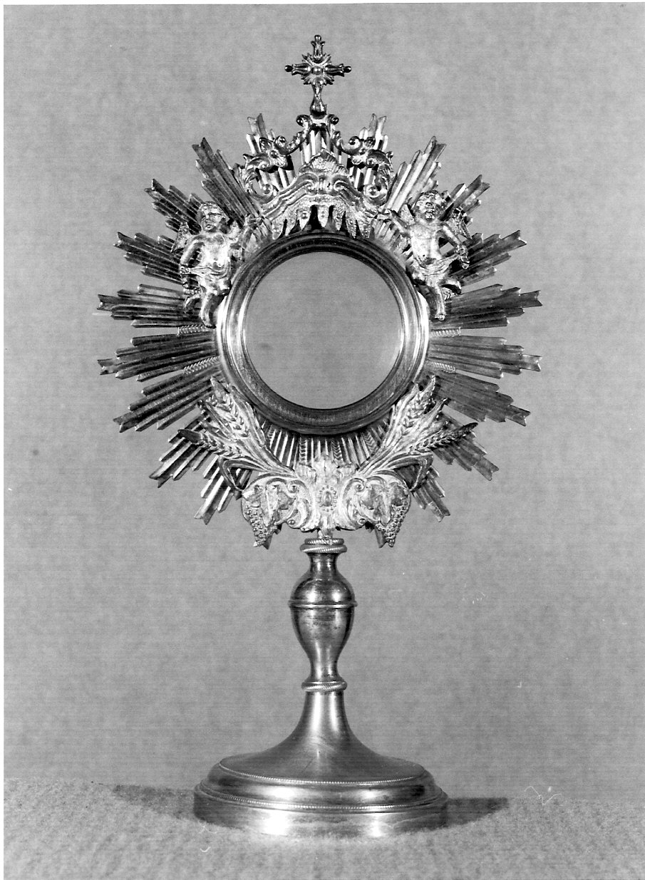 ostensorio - a raggiera, opera isolata - bottega lombarda (prima metà, seconda metà sec. XVIII, sec. XIX)