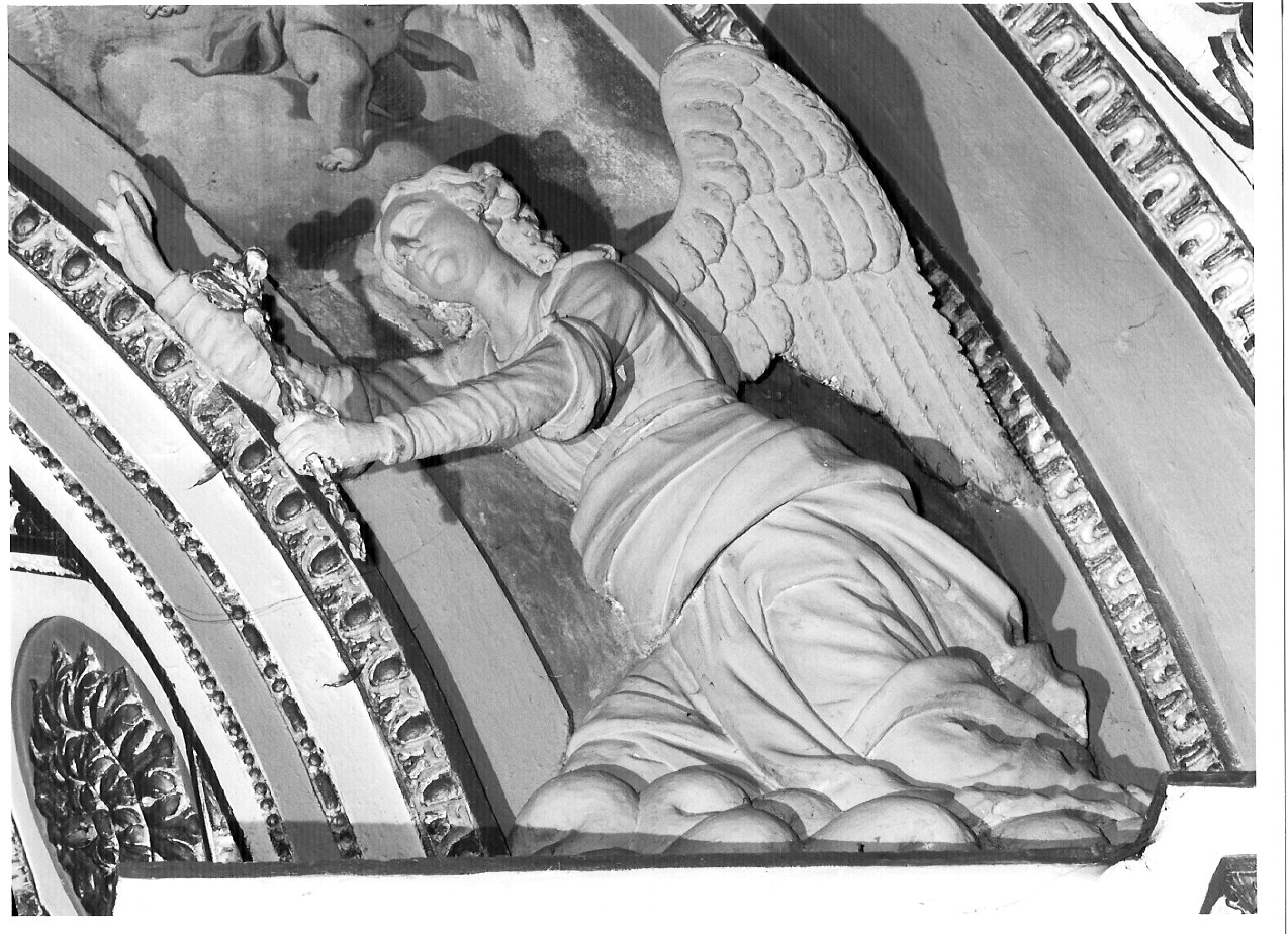 angelo annunciante (statua, elemento d'insieme) - bottega lombarda (secc. XVII/ XVIII)