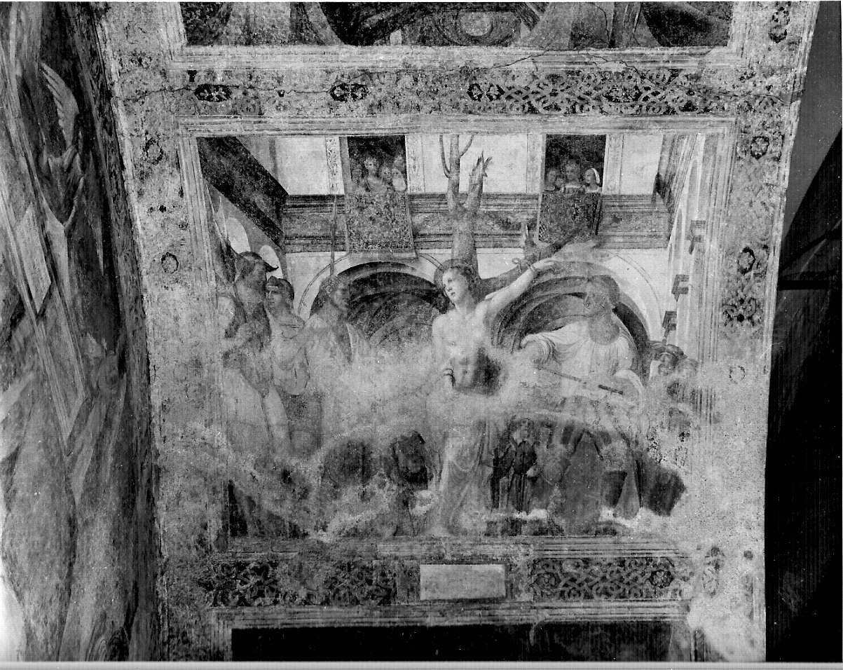 martirio di Santa Caterina d'Alessandria, martirio di Santa Caterina d'Alessandria (dipinto murale, elemento d'insieme) di De Donati Bernardino (sec. XVI)
