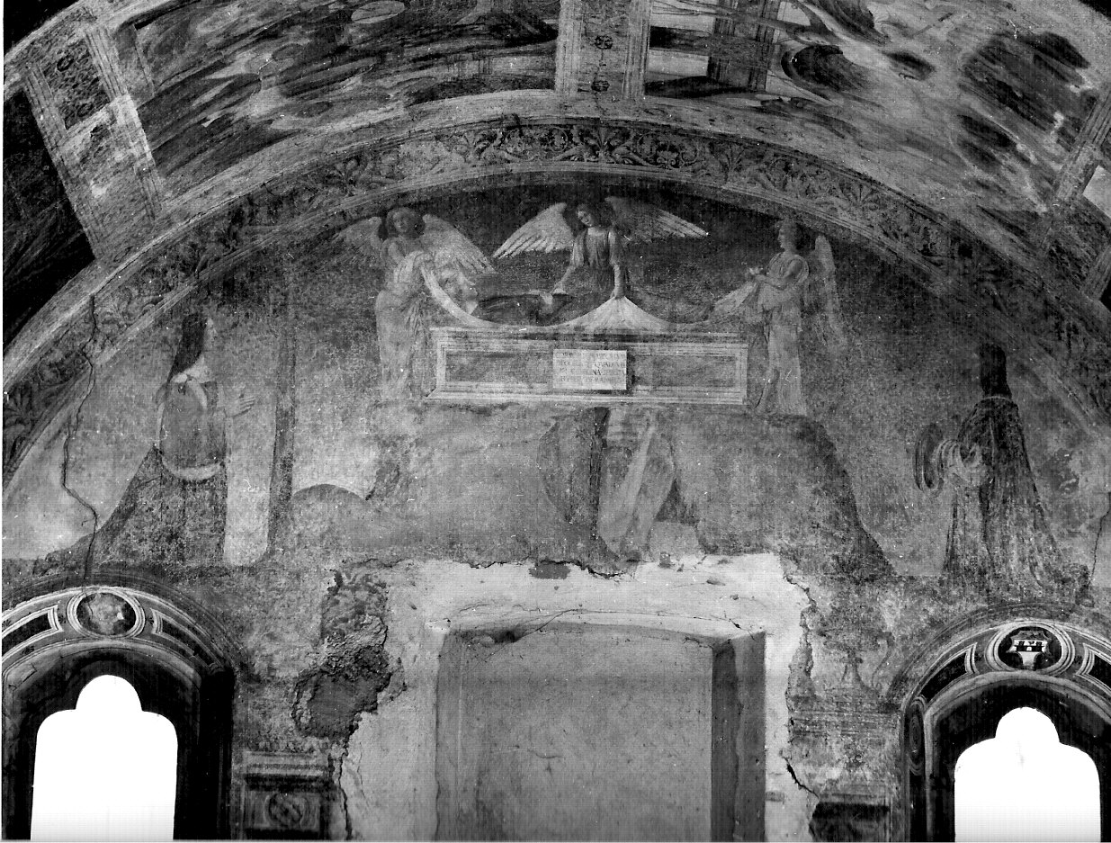 sepoltura di Santa Caterina (dipinto murale, opera isolata) di De Donati Bernardino (sec. XVI)