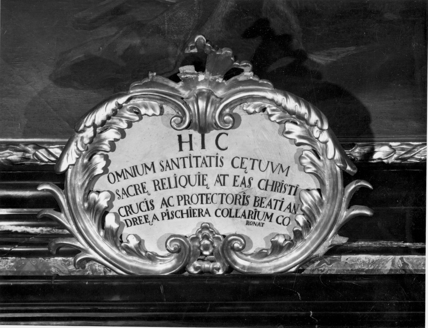 iscrizione (cornice) - bottega lombarda (sec. XVIII)