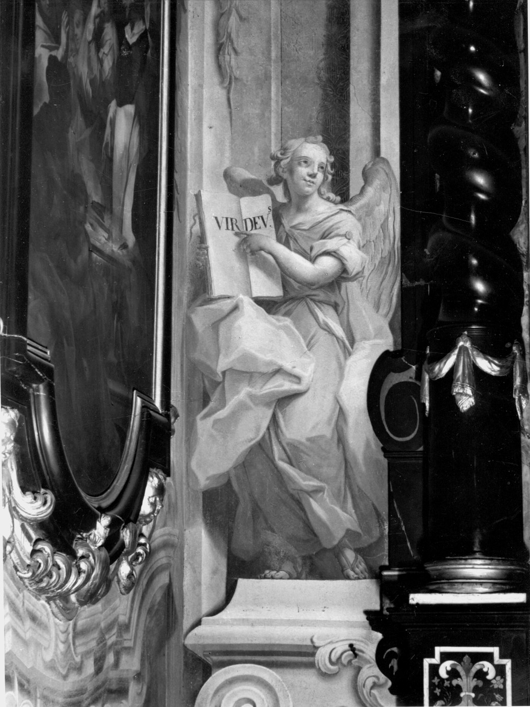angelo (dipinto murale) di Ligari Pietro (attribuito) (sec. XVIII)