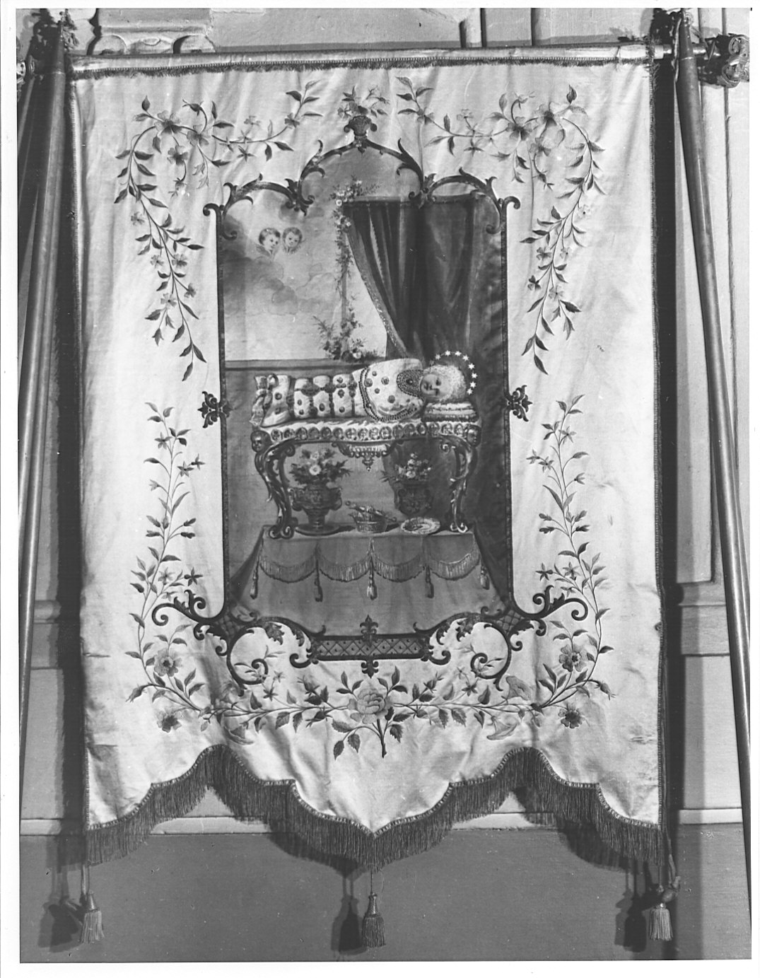 stendardo processionale, opera isolata - manifattura lombarda (sec. XIX)